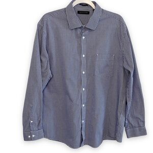 Tommy Hilfiger - Blue Gingham Check Slim Fit Shirt - Size 17 1/2 - 34/35
